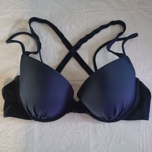 Navy Blue Strappy Swimsuit Top